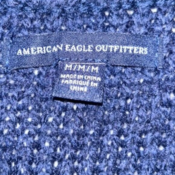 American Eagle Outfitters primary colors Fair Isle open cardigan sweater M - Picture 2 of 5